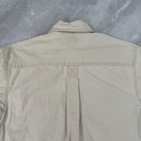 Men’s L.L. Bean Sunwashed Canvas Short Sleeve Button Down Cotton Shirt Small - Picture 11 of 16